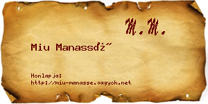 Miu Manassé névjegykártya